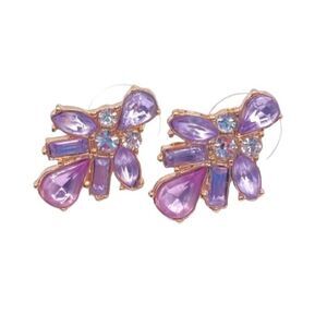 Art deco Purple Crystal stud earrings
